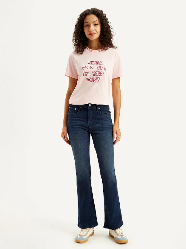 Women's denim jeans styled for summer-Women's High Rise 725 Slim Bootcut Fit Blue Jeans Women's denim jeans styled for summer-Women's High Rise 725 Slim Bootcut Fit Blue Jeans