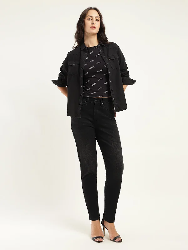 Women's denim jeans with a resin embellishment-Women's High Rise 80's New Mom Relaxed Tapered Fit Jeans Women's denim jeans with a resin embellishment-Women's High Rise 80's New Mom Relaxed Tapered Fit Jeans