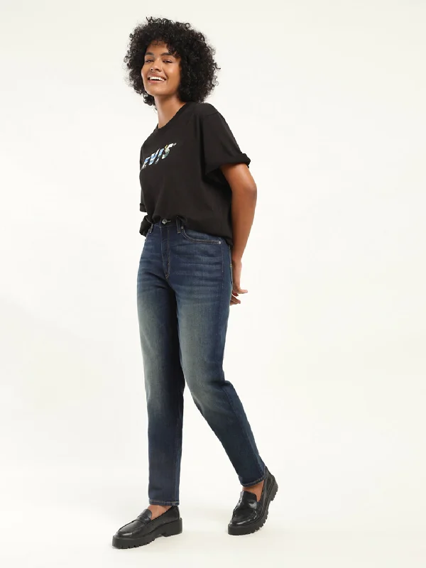 Women's denim jeans with a plastic embellishment-Women's High Rise 80's New Mom Relaxed Tapered Fit Jeans Women's denim jeans with a plastic embellishment-Women's High Rise 80's New Mom Relaxed Tapered Fit Jeans