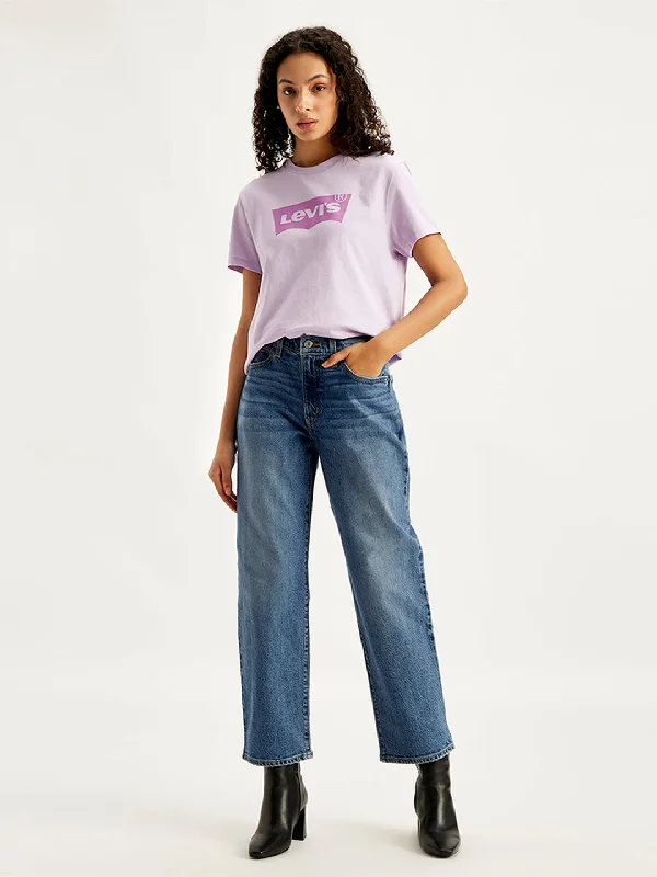 Women's denim jeans jeans online from-Women's High Rise 94 Baggy Fit Blue Jeans