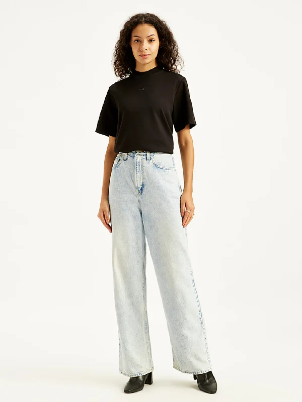 Women's denim jeans and styling denim Jeans-Women's High Rise Loose Fit Light Blue Jeans Women's denim jeans and styling denim Jeans-Women's High Rise Loose Fit Light Blue Jeans