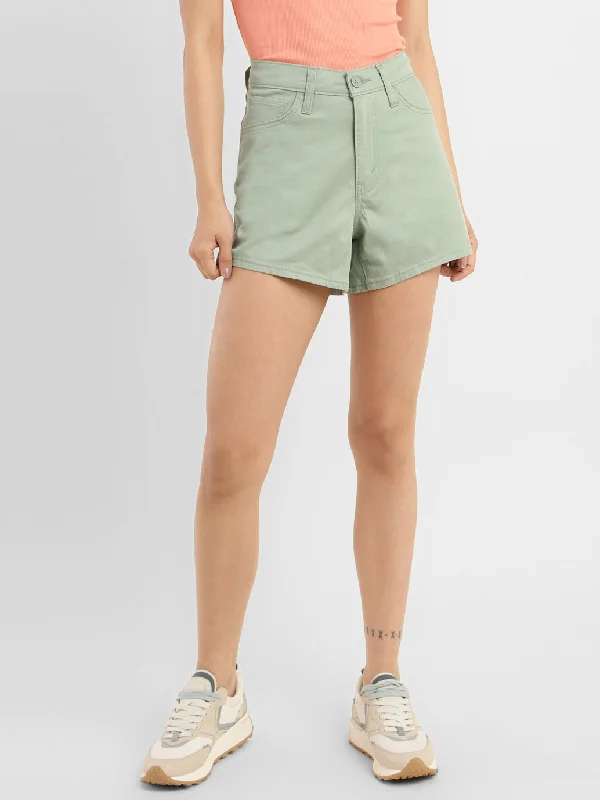 Women's denim shorts and a cardigan-Women's High Rise Regular Fit Shorts
