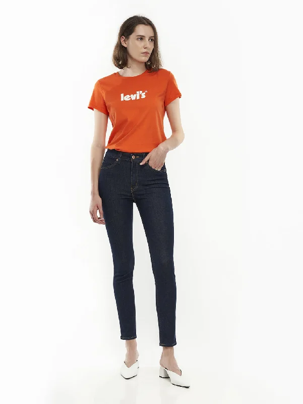 Women's denim jeans with a mammal embellishment-Women's High Rise Skinny Fit Jeans