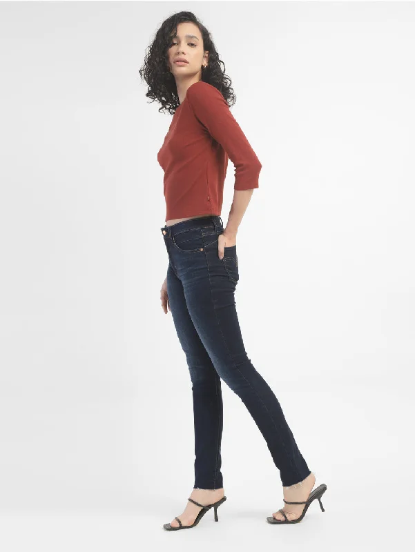Women's denim jeans with a slim fit-Women's High Rise Skinny Fit Jeans