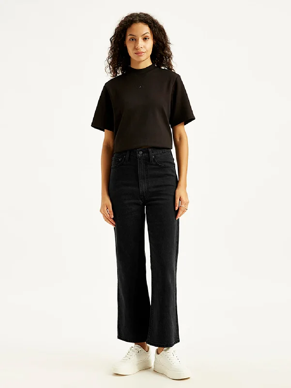 Women's denim jeans top trends in 2025-Women's High Rise Ribcage Crop Bootcut Black Jeans Women's denim jeans top trends in 2025-Women's High Rise Ribcage Crop Bootcut Black Jeans