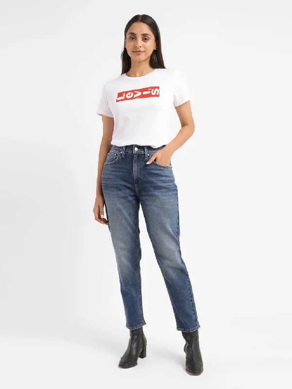 Women's denim jeans great fit style-Women's High Rise Ribcage Crop Bootcut Jeans
