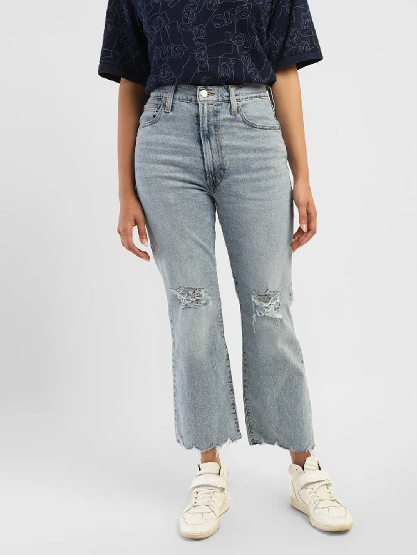 Women's denim jeans with a faith change cause design embellishment-Women's High Rise Ribcage Cropped Bootcut Jeans Women's denim jeans with a faith change cause design embellishment-Women's High Rise Ribcage Cropped Bootcut Jeans