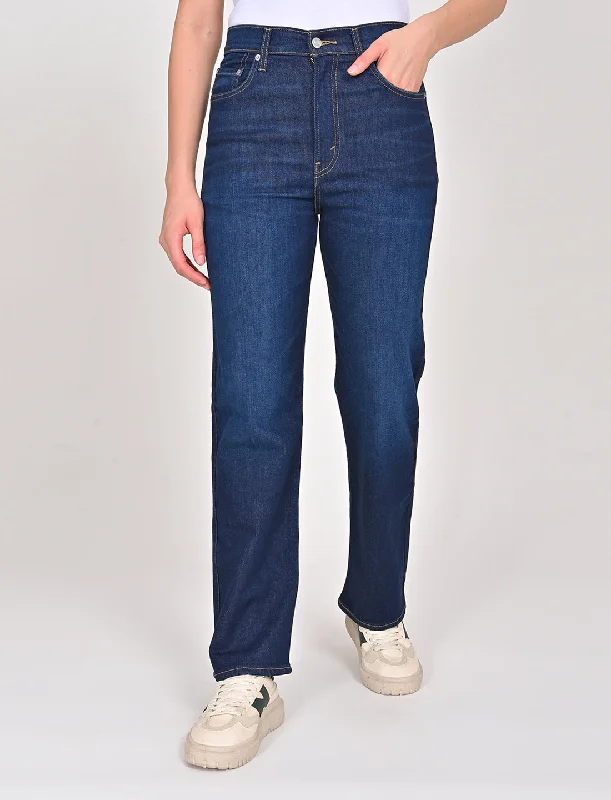 Women's denim jeans with a peace cause design embellishment-Women's High Rise Ribcage Slim Straight Fit Jeans Women's denim jeans with a peace cause design embellishment-Women's High Rise Ribcage Slim Straight Fit Jeans