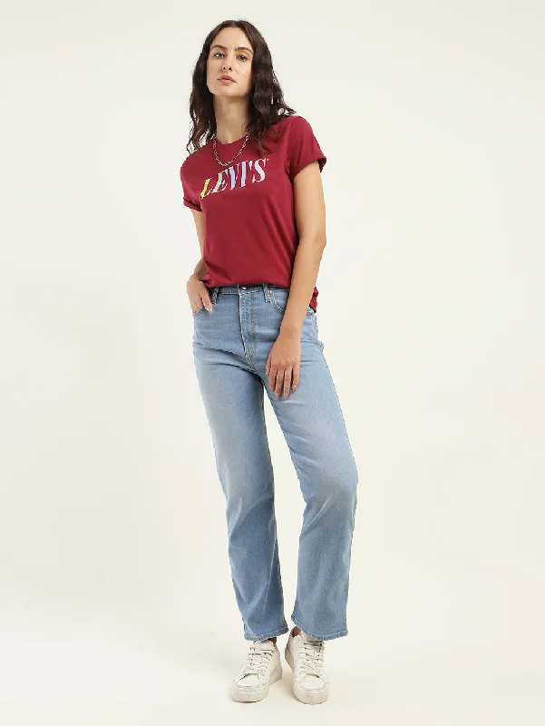Women's denim jeans with a animal rights cause design embellishment-Women's High Rise Ribcage Slim Straight Fit Jeans Women's denim jeans with a animal rights cause design embellishment-Women's High Rise Ribcage Slim Straight Fit Jeans