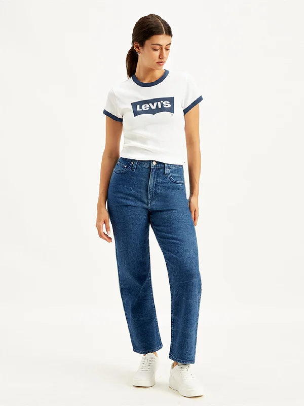 Women's denim jeans on brand plus stylish-Women's High Rise Ribcage Straight Blue Jeans Women's denim jeans on brand plus stylish-Women's High Rise Ribcage Straight Blue Jeans