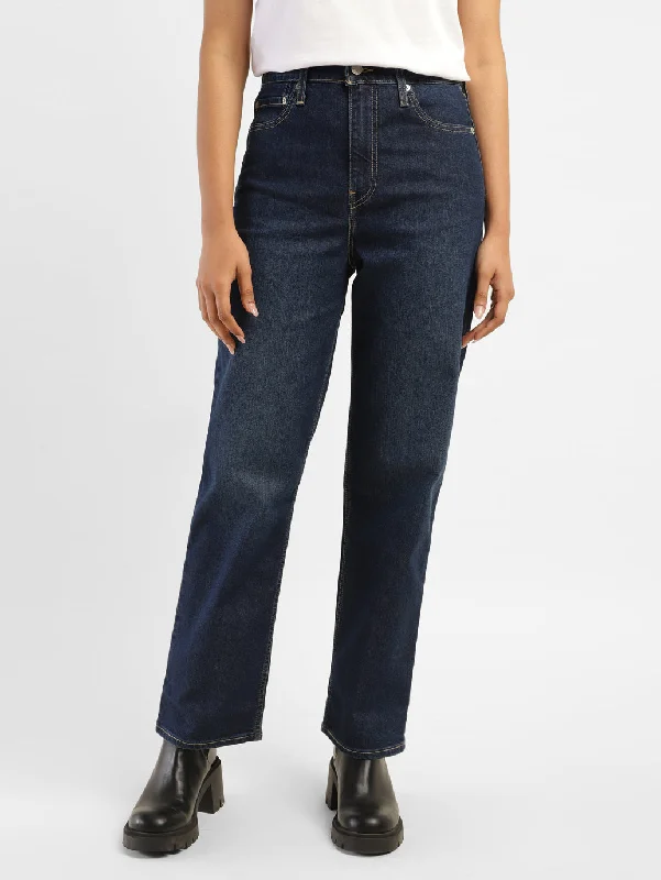 Women's denim jeans with a donation cause design embellishment-Women's High Rise Ribcage Straight Fit Jeans Women's denim jeans with a donation cause design embellishment-Women's High Rise Ribcage Straight Fit Jeans