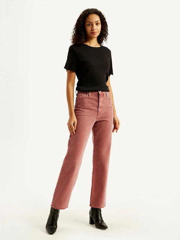 Women's denim jeans with a boho style-Women's High Rise Ribcage Straight Rust Jeans Women's denim jeans with a boho style-Women's High Rise Ribcage Straight Rust Jeans