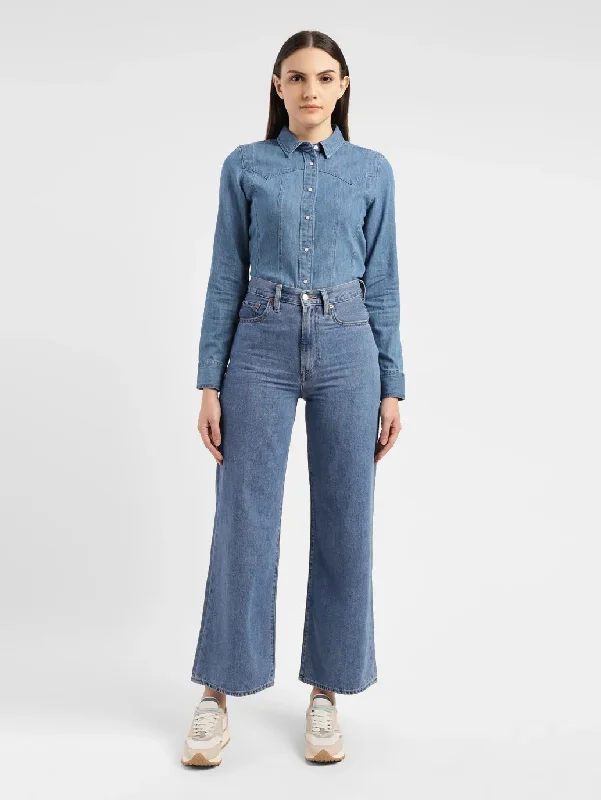 Women's denim jeans style jeans the on and the jeans sale now styled-Women's High Rise Ribcage Wide Leg Loose Fit Jeans