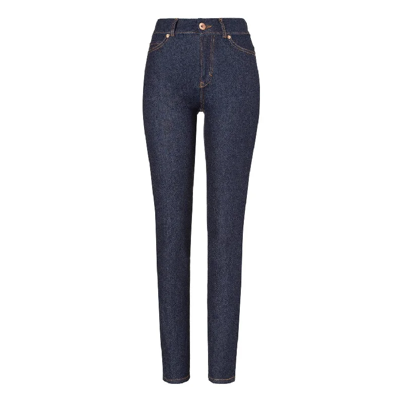 Women's denim jeans for office casual-Womens High Rise Slim Jeans - Raw One Wash