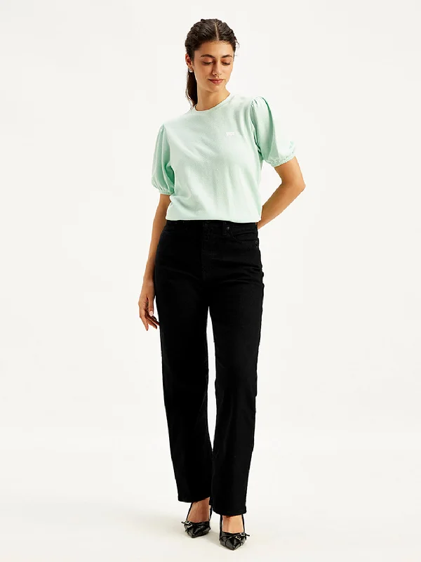 Women's denim jeans for casual Friday-Women's High Rise Straight Fit Jeans