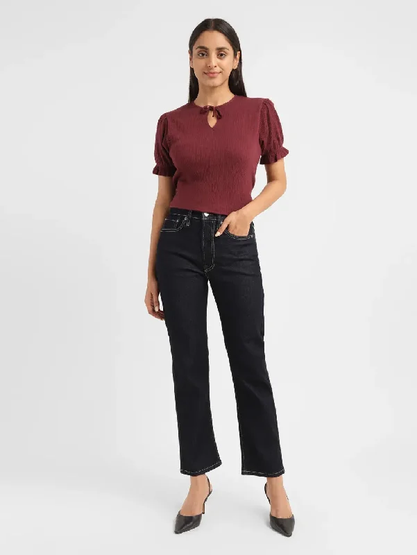 Women's denim jeans with a fur trim-Women's High Rise Wedgie Straight Fit Jeans