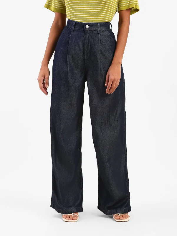 Women's denim jeans with a modern style-Women's High Rise Loose Fit Jeans