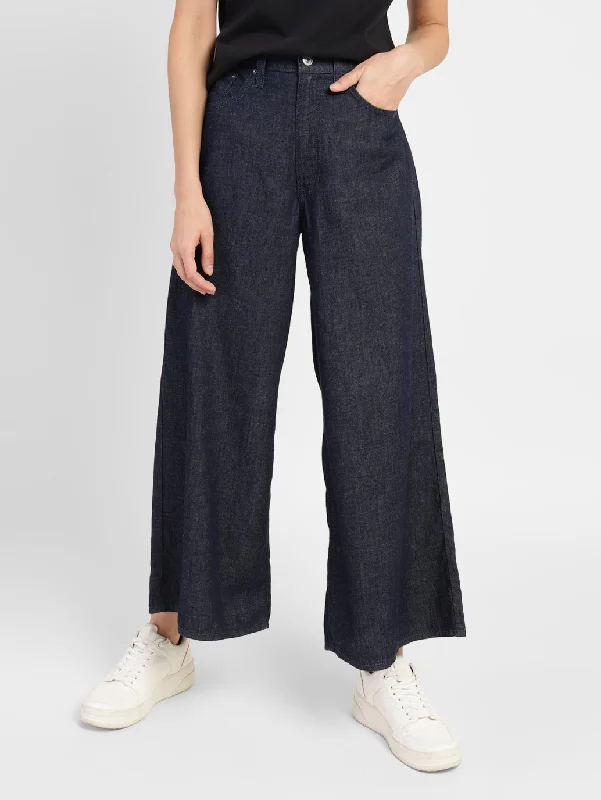 Women's denim jeans with organic cotton-Women's High Rise Loose Fit Jeans