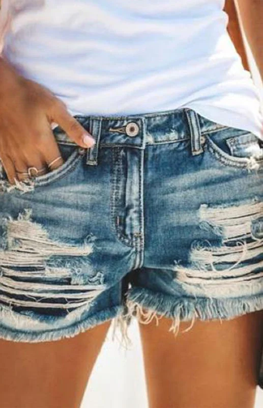 Women's denim shorts for various denim short fits :Women's High-Waisted, Fringed, Cut-Out Denim Shorts Women's denim shorts for various denim short fits :Women's High-Waisted, Fringed, Cut-Out Denim Shorts