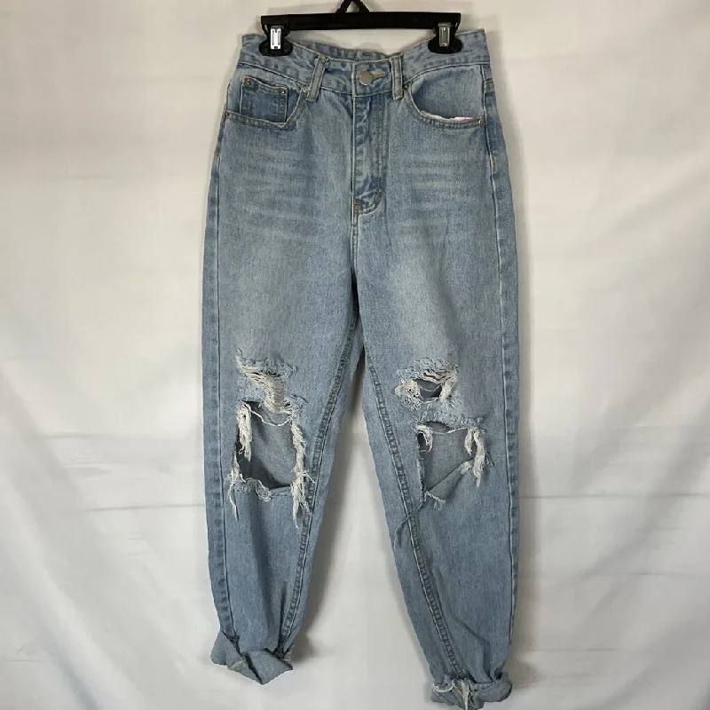 Women's denim jeans with a bone embellishment-WOMEN'S JEANS 2