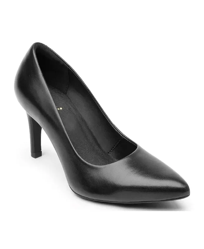 Versatile Dress Heels for Formal and Casual Wear---Women's Leather Dress Heels In Black