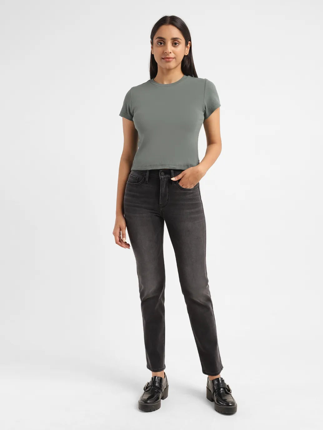 Women's denim jeans with a straight leg-Women's Mid Rise 312 Slim Fit Jeans