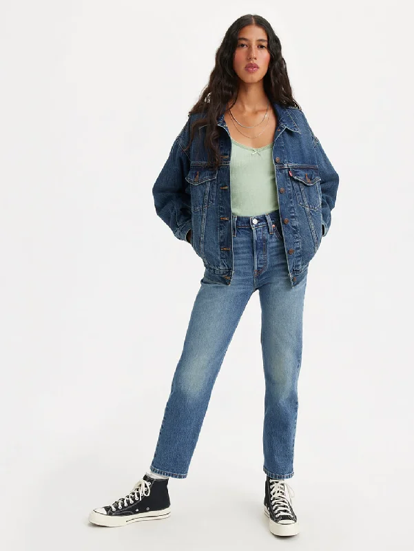 Women's denim jeans with a chain detail-Women's Mid Rise 501 Crop Regular Fit Button Fly Jeans Women's denim jeans with a chain detail-Women's Mid Rise 501 Crop Regular Fit Button Fly Jeans
