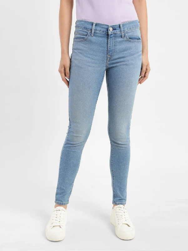 Women's denim jeans with a plaid print-Women's Mid Rise 710 Super Skinny Fit Jeans