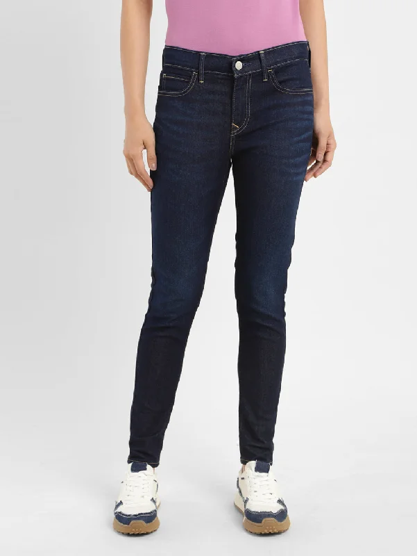 Women's denim jeans with a geometric design embellishment-Women's Mid Rise 710 Super Skinny Fit Jeans Women's denim jeans with a geometric design embellishment-Women's Mid Rise 710 Super Skinny Fit Jeans