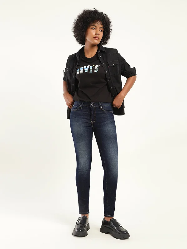 Women's denim jeans discounts with-Women's Mid Rise 711 Skinny Fit Indigo Jeans
