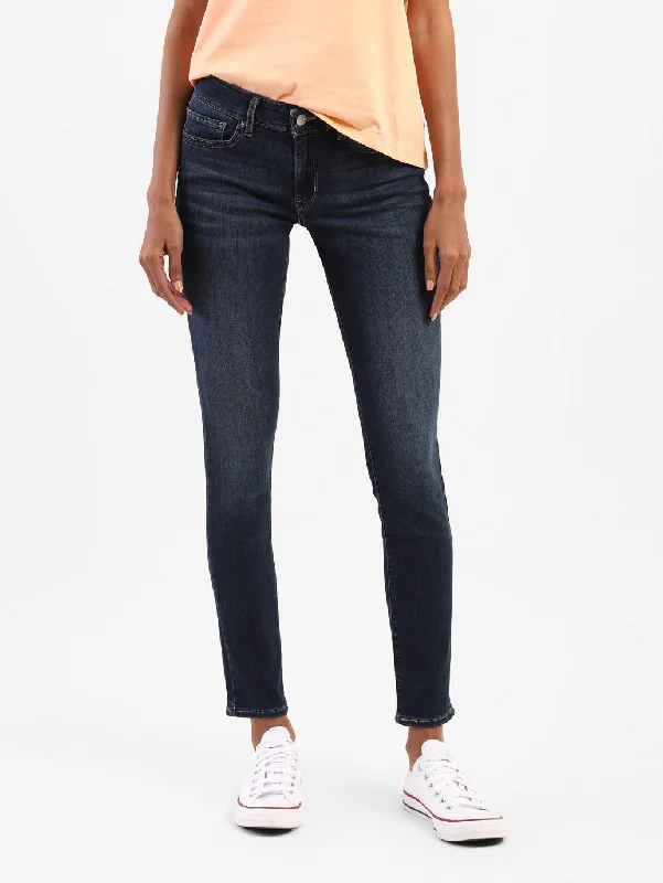 Women's denim jeans with a snap closure-Women's Mid Rise 711 Skinny Fit Jeans