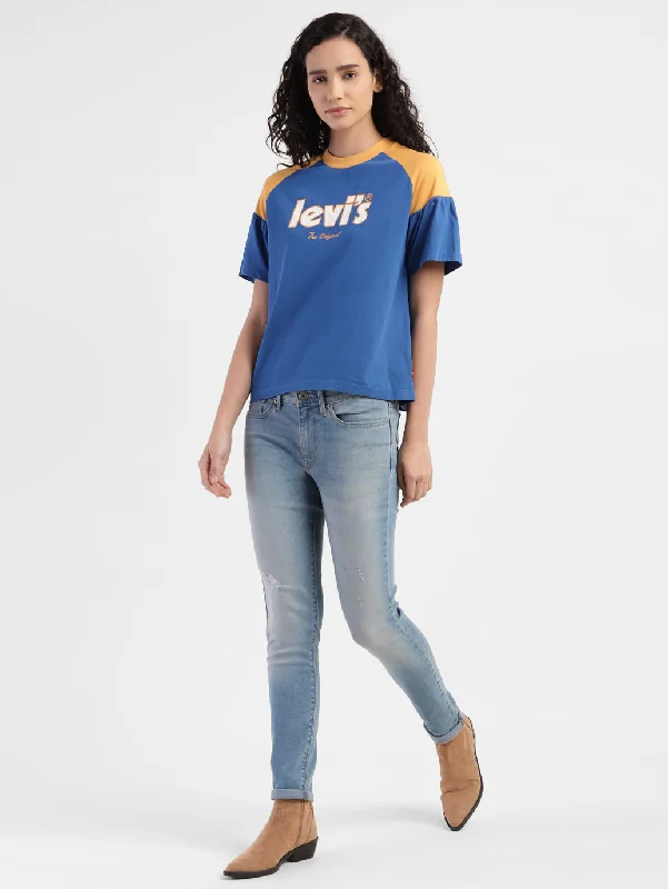 Women's denim jeans with a belt loop detail-Women's Mid Rise 711 Skinny Fit Jeans