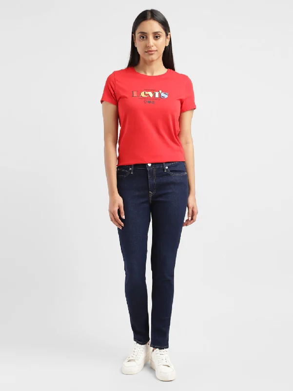 Women's denim jeans with a geometric print-Women's Mid Rise 711 Skinny Fit Jeans