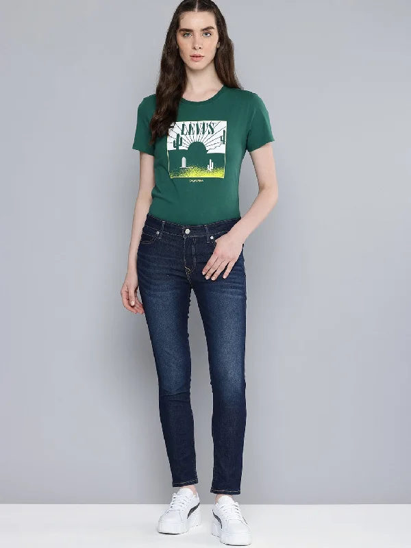 Women's denim jeans with a landscape scene embellishment-Women's Mid Rise 711 Skinny Fit Jeans Women's denim jeans with a landscape scene embellishment-Women's Mid Rise 711 Skinny Fit Jeans