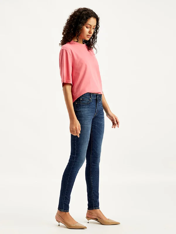 Women's denim jeans with a trendy style-Women's Mid Rise 711 Skinny Navy Jeans