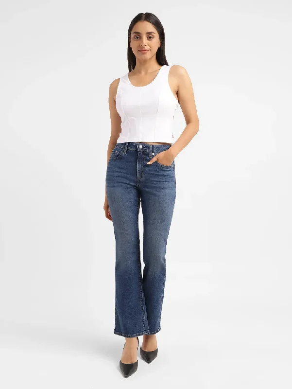 Women's denim jeans with a charity change cause design embellishment-Women's Mid Rise 725 Bootcut Jeans Women's denim jeans with a charity change cause design embellishment-Women's Mid Rise 725 Bootcut Jeans