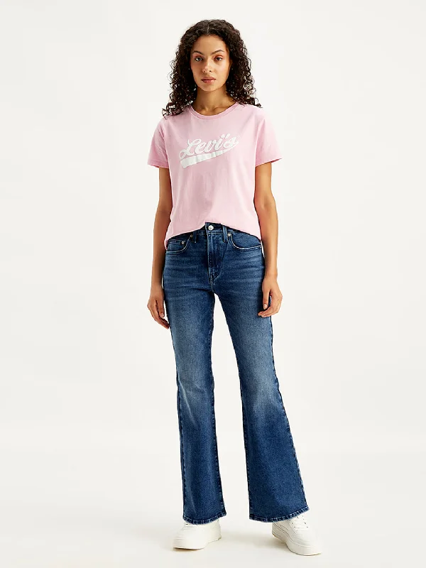 Women's denim jeans on near sale top-Women's Mid Rise 726 Flaired Fit Blue Jeans