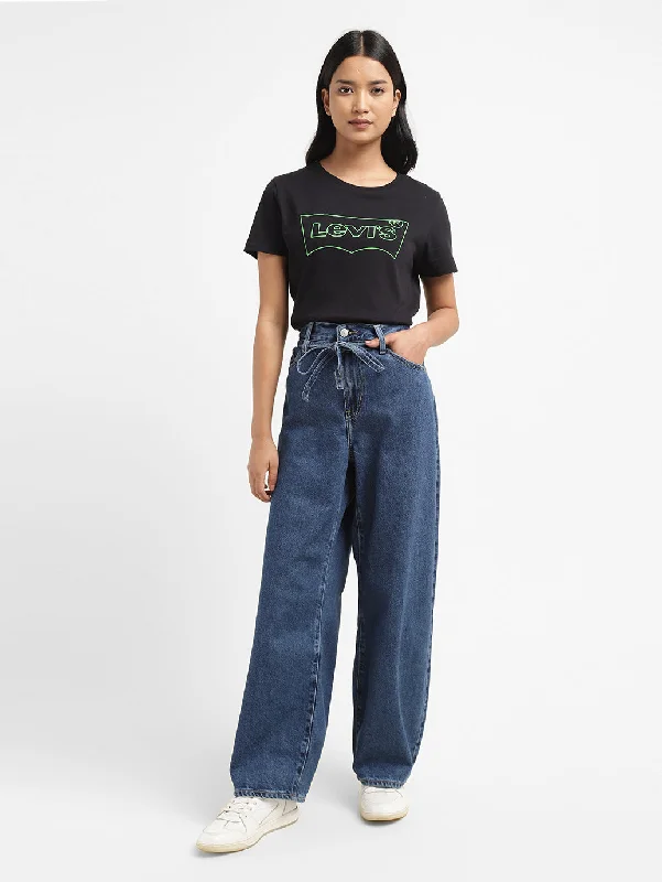 Women's denim jeans brand new fit-Women's Mid Rise Baggy Jeans