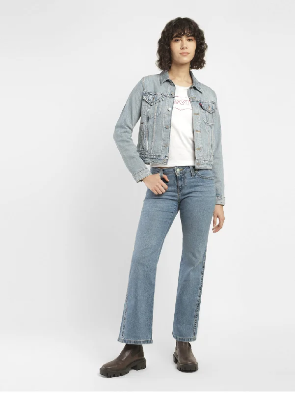 Women's denim jeans with a corduroy fabric-Women's Mid Rise Bootcut Jeans