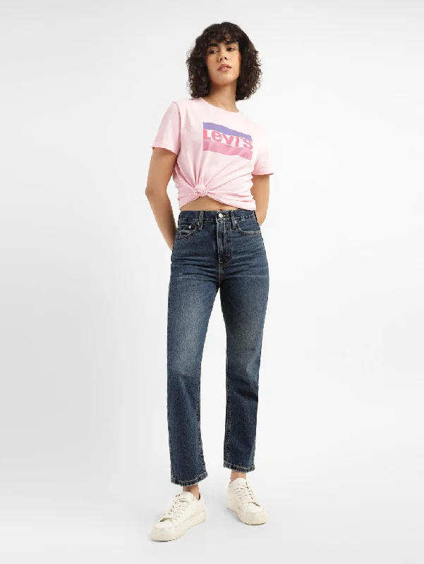 Women's denim jeans with a preppy style-Women's Mid Rise Wedgie Straight Fit Jeans