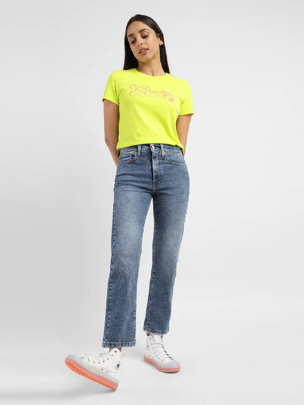 Women's denim jeans with a patchwork design-Women's Mid Rise Wedgie Straight Fit Jeans Women's denim jeans with a patchwork design-Women's Mid Rise Wedgie Straight Fit Jeans