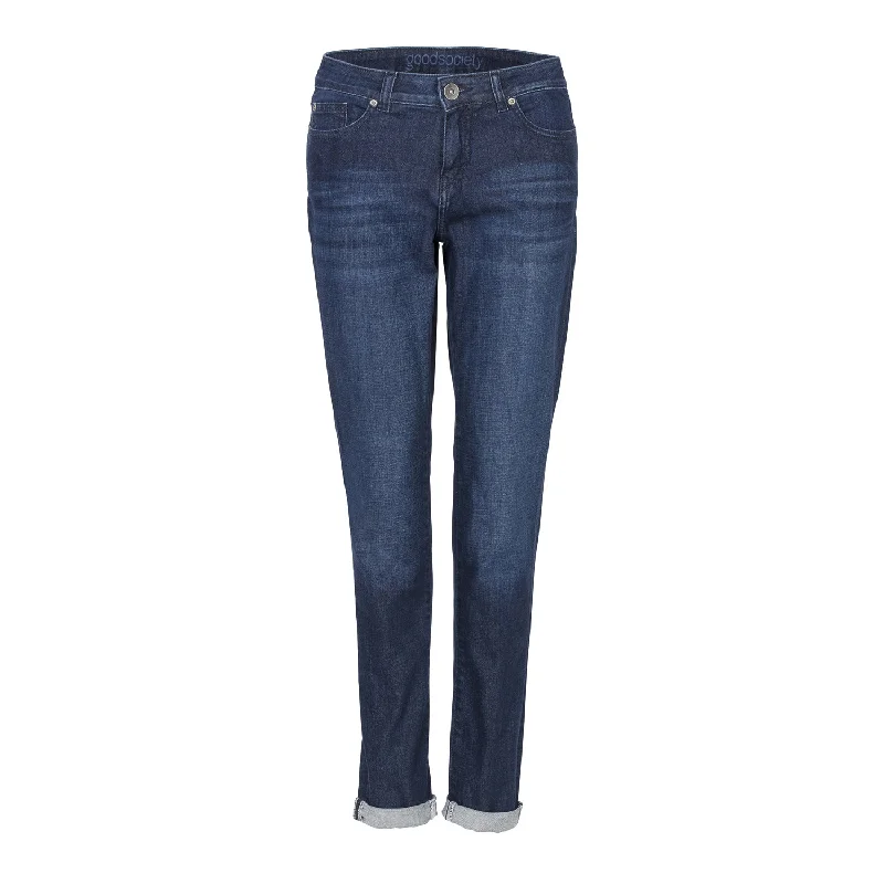 Women's denim jeans styled with boots-Womens Slim Tapered Cropped Jeans - Kyanos
