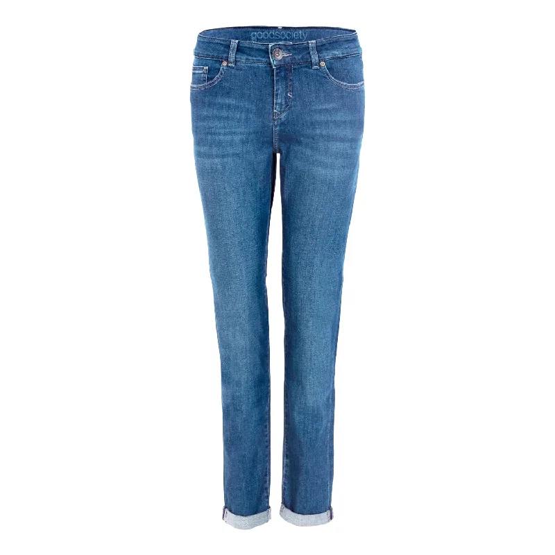 Women's denim jeans with sandals outfit-Womens Slim Tapered Cropped Jeans - Harrow