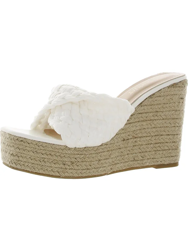 Versatile Heeled Sandals for Any Occasion---Womens Woven Slip-on Wedge Heels