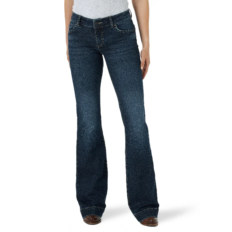 Women's denim jeans with patches-Wrangler Retro Mae Trouser- Sophia
