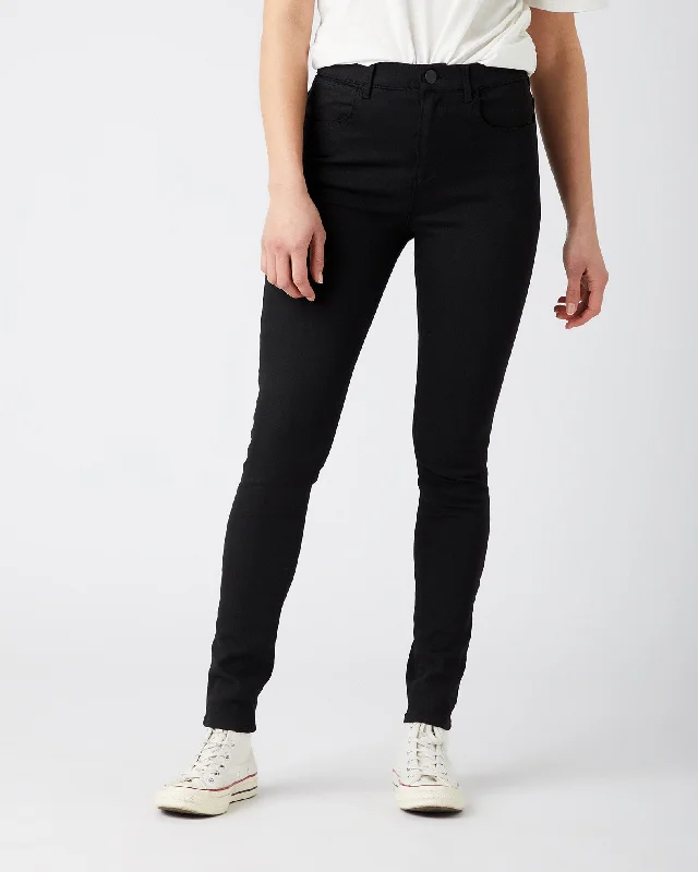 Wrangler Womens Body Bespoke High Rise Skinny Jeans - Future Black