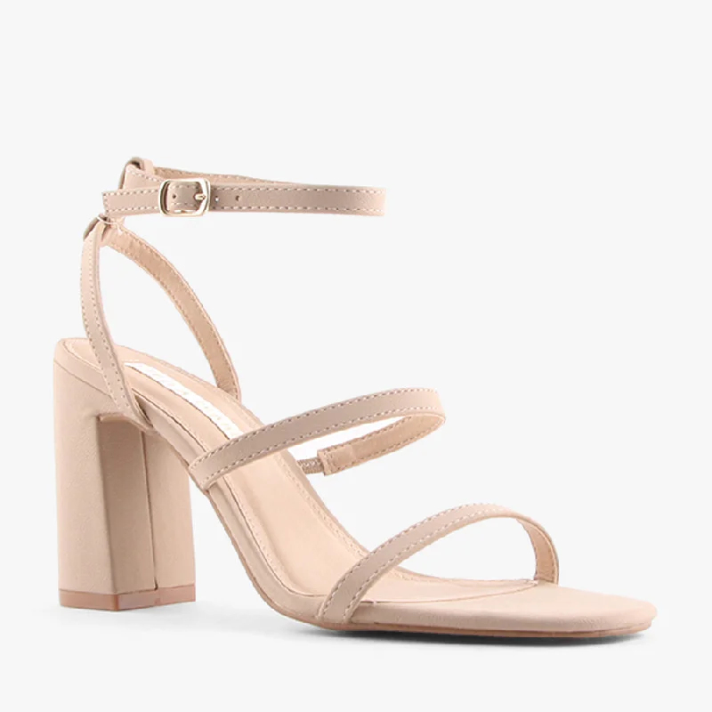 Versatile Heeled Sandals for Any Occasion---ZAKI NUDE NUBUCK