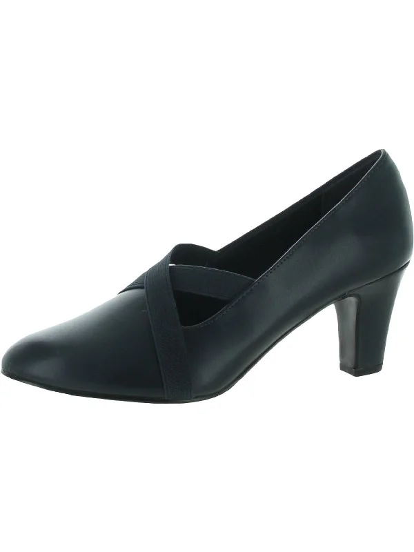 Stylish Slip-On Pumps for Quick Elegance---Zaylee Womens Faux Leather Slip On Heels