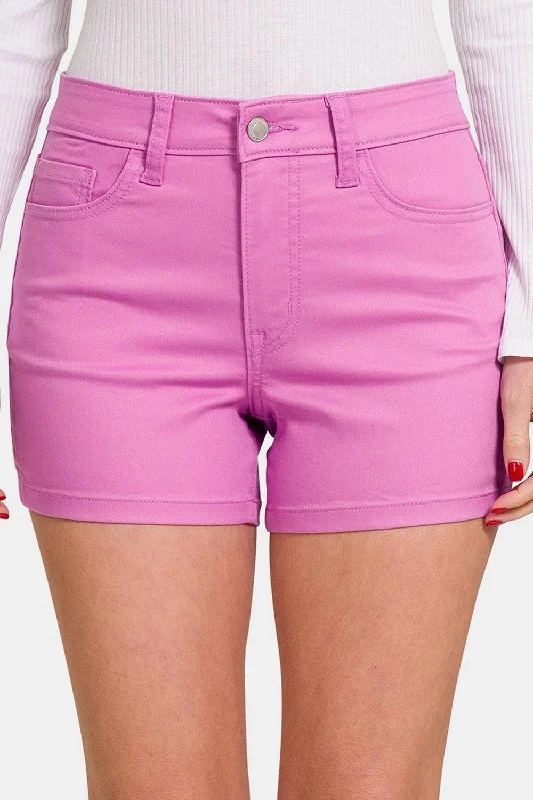 Women's denim shorts brand new look on fit Jeans:Zenana High Waist Denim Shorts