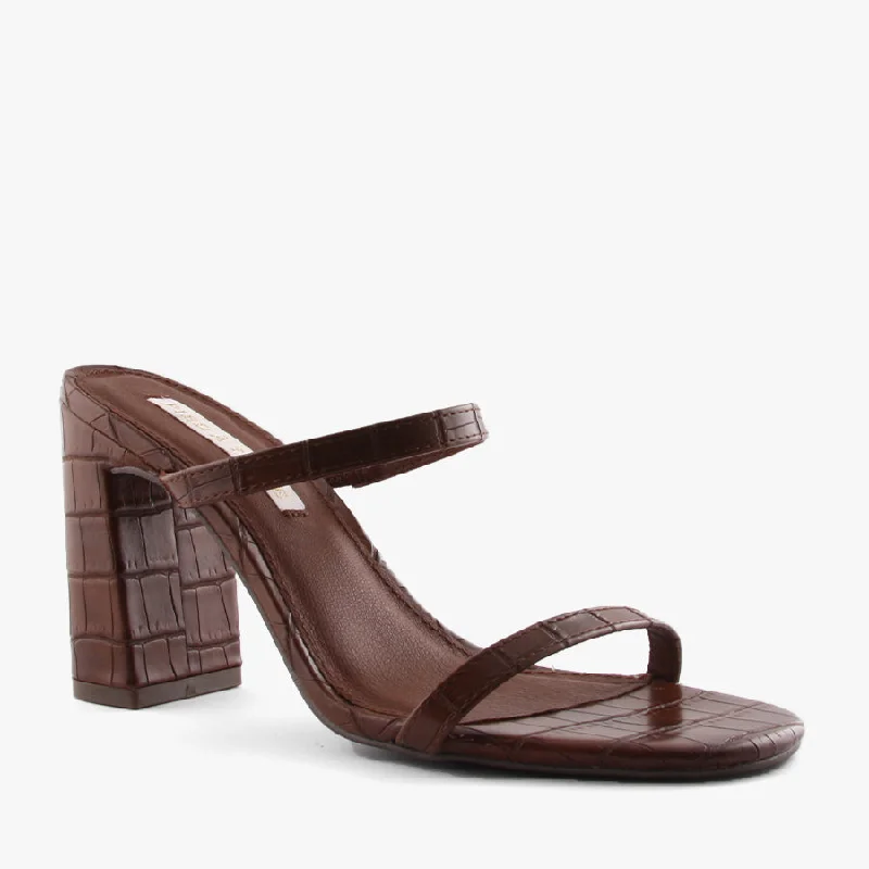 Versatile Heeled Sandals for Any Occasion---ZULI TAN CROC